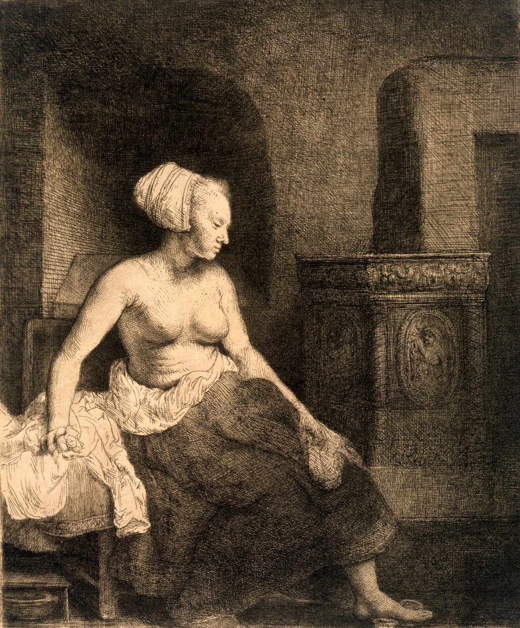 Ülő női akt, 1658 alkotó: Rembrandt van Rijn