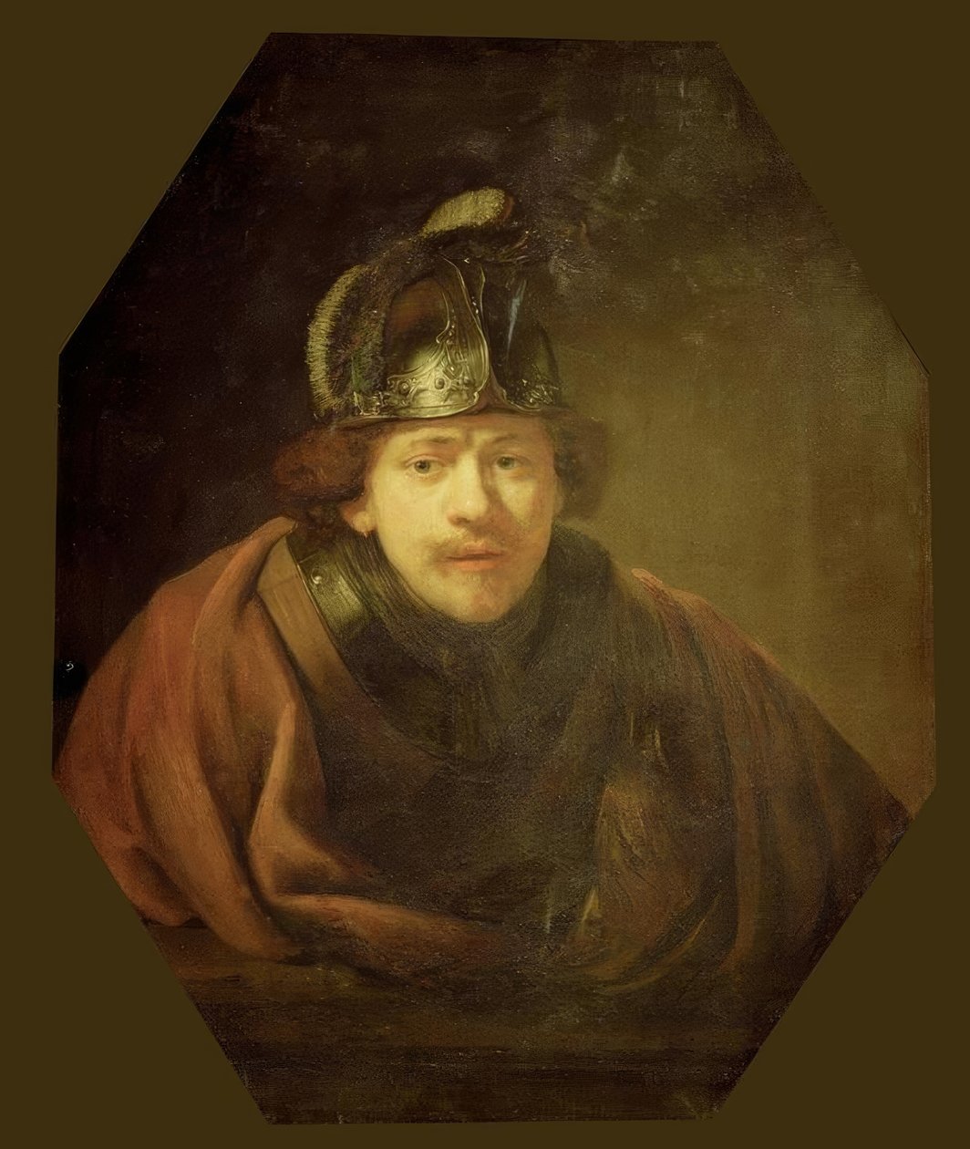 Önarckép harcosként alkotó: Rembrandt van Rijn