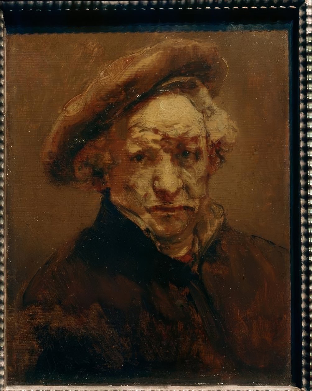 Önarckép barett sapkával alkotó: Rembrandt van Rijn