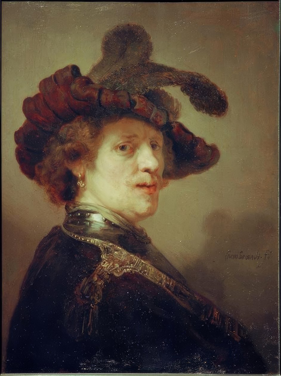 Önarckép tollsapkával alkotó: Rembrandt van Rijn
