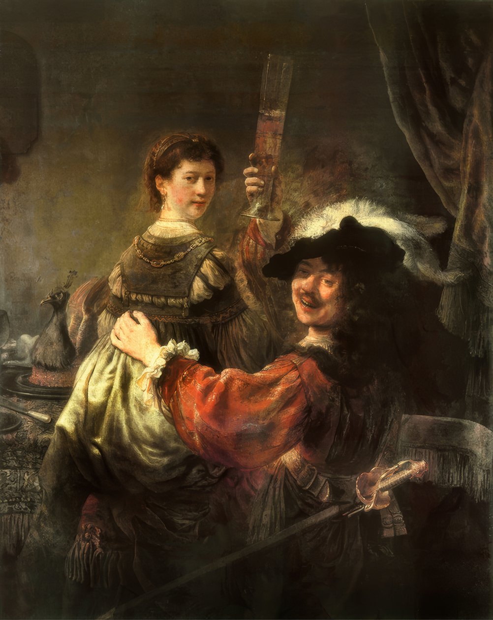 Önarckép feleségével, Saskiával, mint a tékozló fiú alkotó: Rembrandt van Rijn