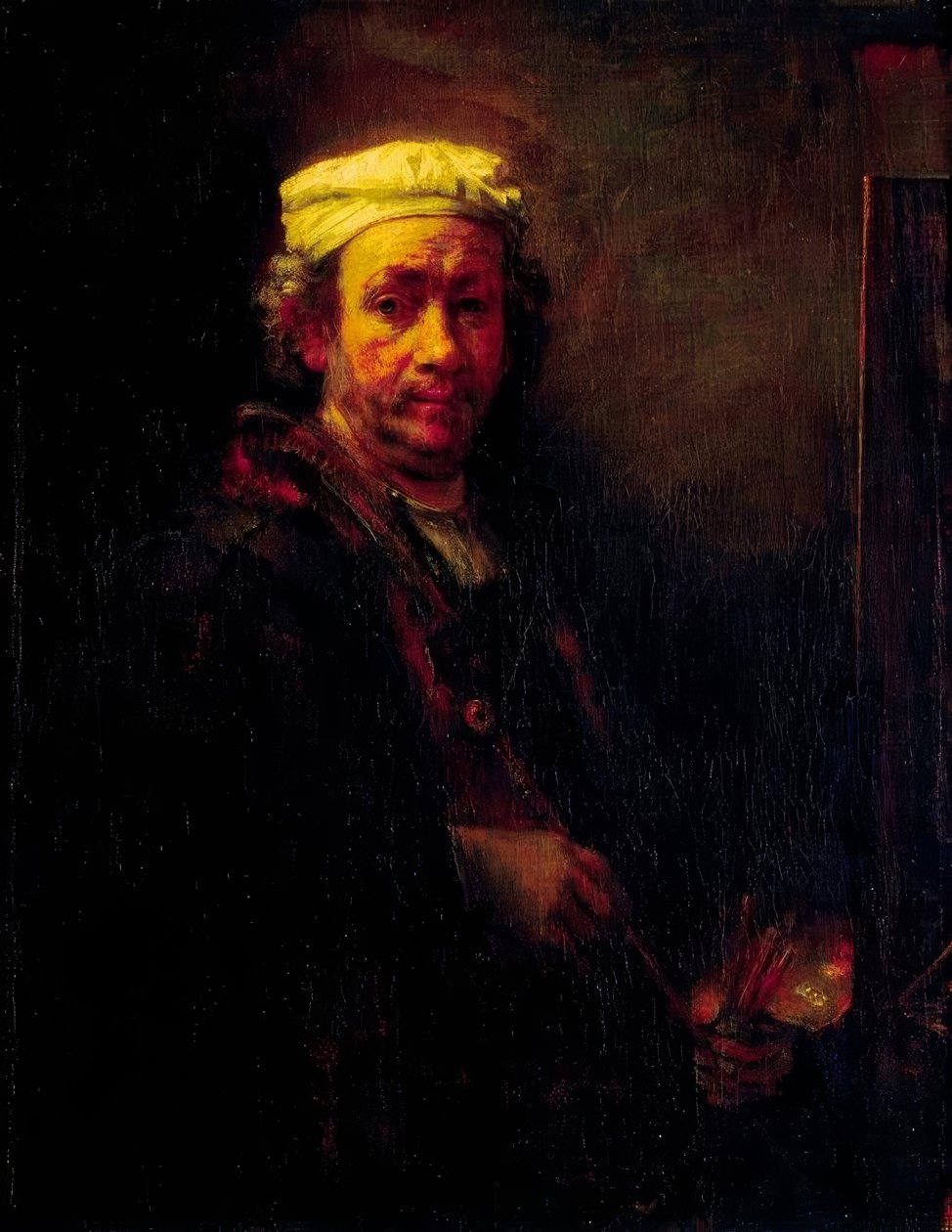 Önarckép a festőállvány előtt alkotó: Rembrandt van Rijn
