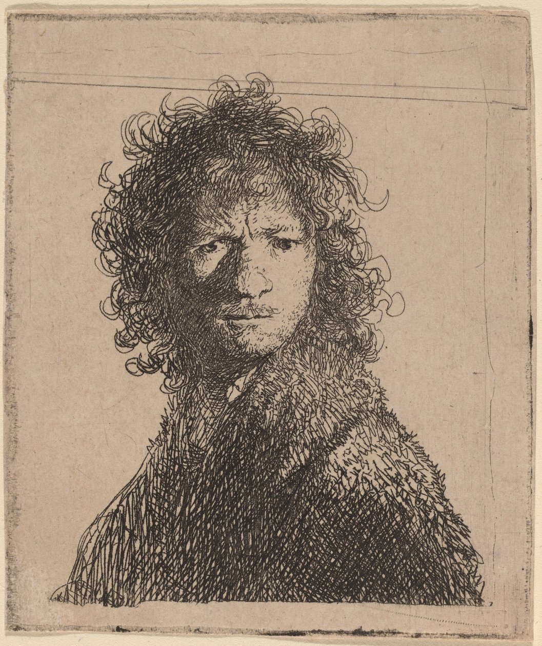 Önarckép, homlokráncolás alkotó: Rembrandt van Rijn