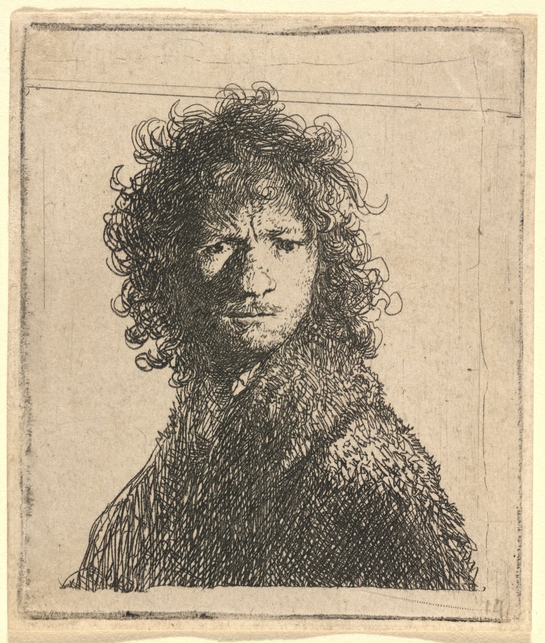 Önarckép, homlokráncolás alkotó: Rembrandt van Rijn
