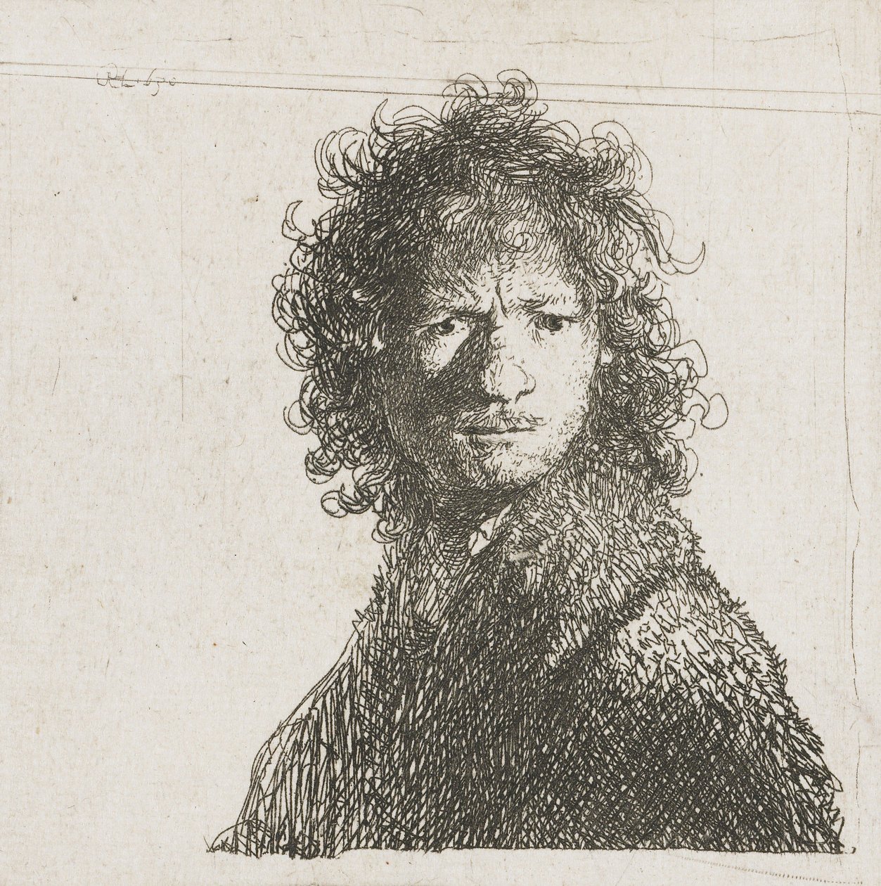 Önarckép, homlokráncolva, 1630 alkotó: Rembrandt van Rijn