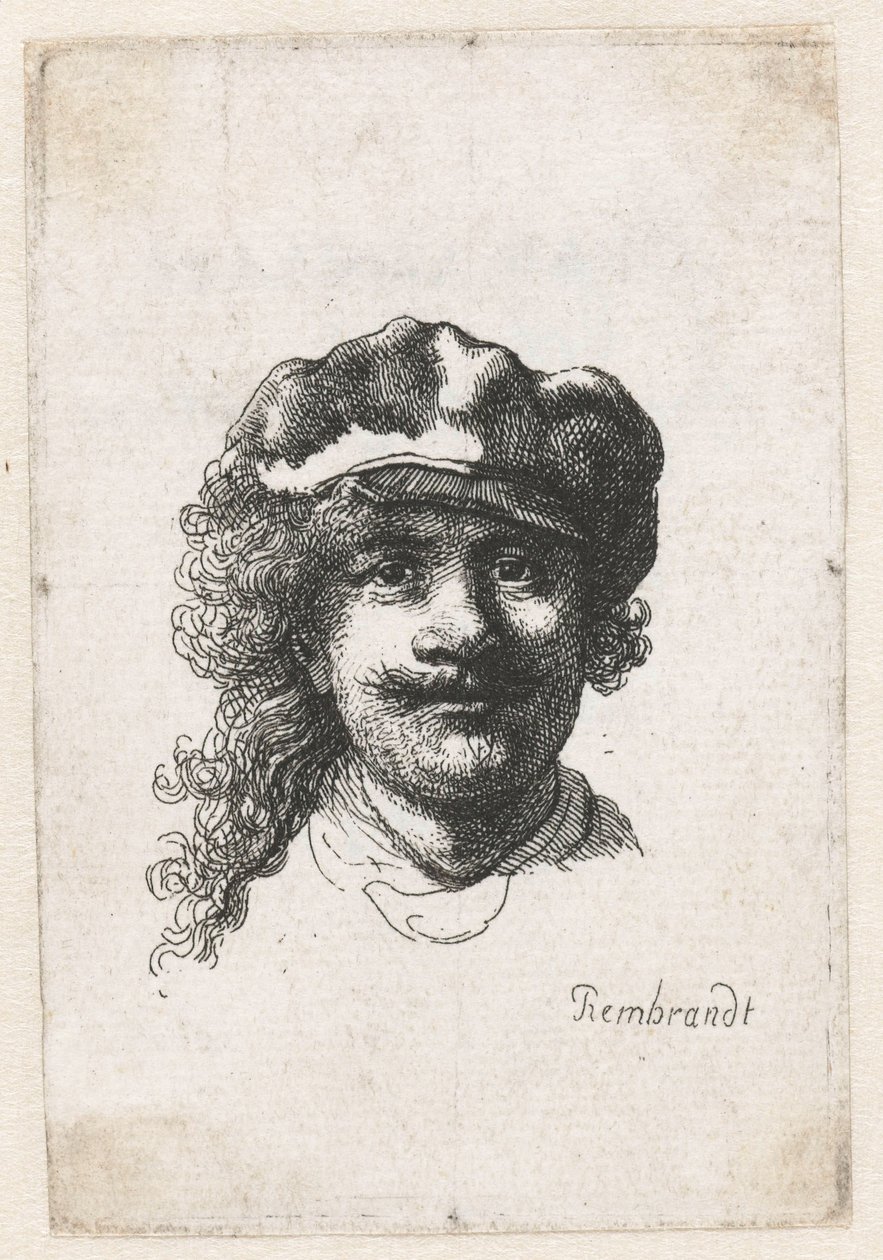Önarckép puha sapkával: teljes arc, csak fej, c. 1635. alkotó: Rembrandt van Rijn