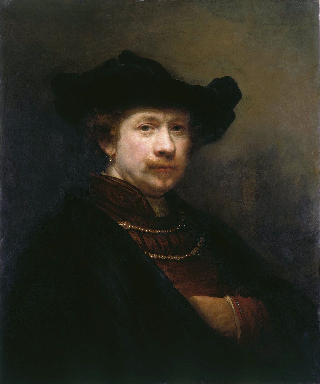 Önarckép lapos sapkában, 1642. alkotó: Rembrandt van Rijn