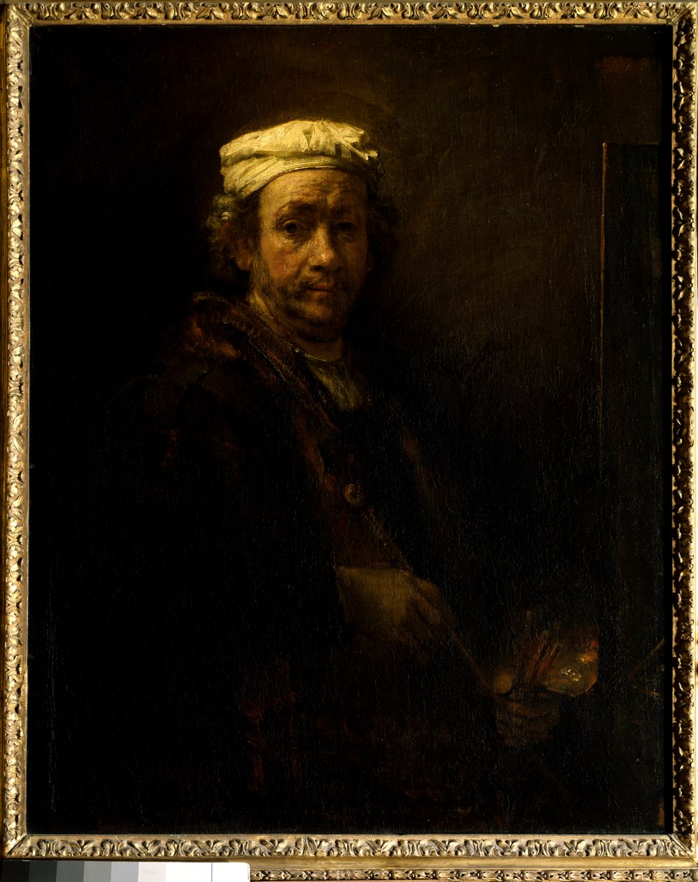 Önarckép a festőállványon. Rembrandt festménye Harmenszoon van Rijn dit Rembrandt (1606-1669) Ec. Üreges. alkotó: Rembrandt van Rijn