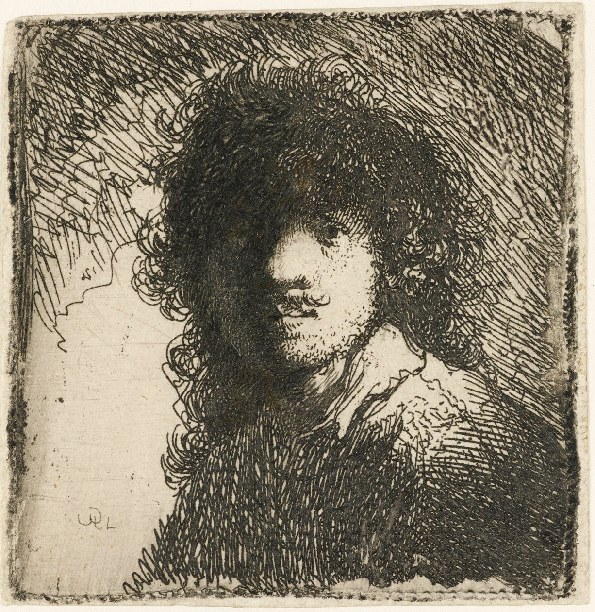 Önarckép csupasz fejjel: mellszobor, 1629 körül. alkotó: Rembrandt van Rijn