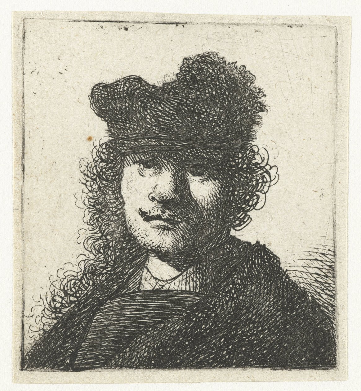 Önarckép sapkában és sötét köpenyben: mellszobor alkotó: Rembrandt van Rijn