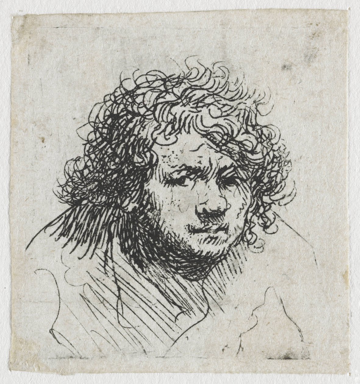Önarckép előrehajolva: mellszobor alkotó: Rembrandt van Rijn