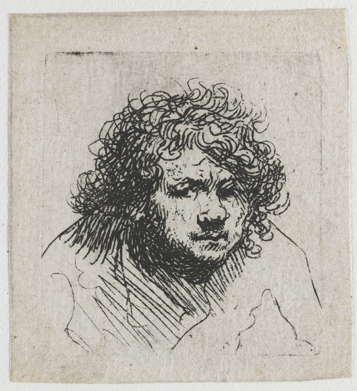 Előrehajló önarckép: mellszobor alkotó: Rembrandt van Rijn