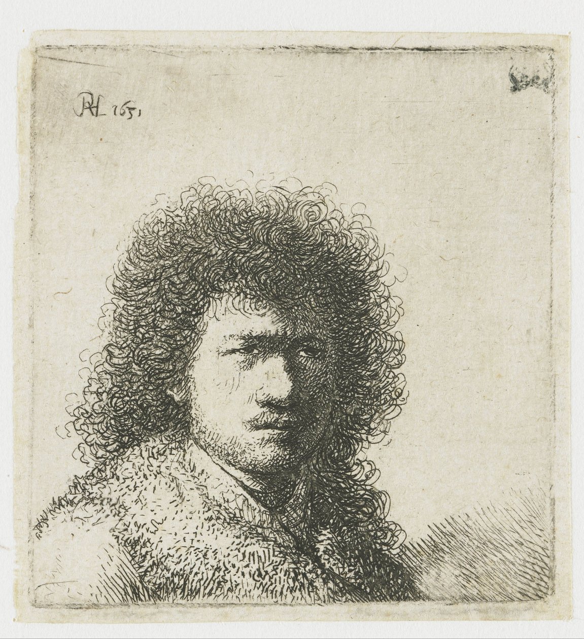 Önarckép dús hajjal: mell alkotó: Rembrandt van Rijn
