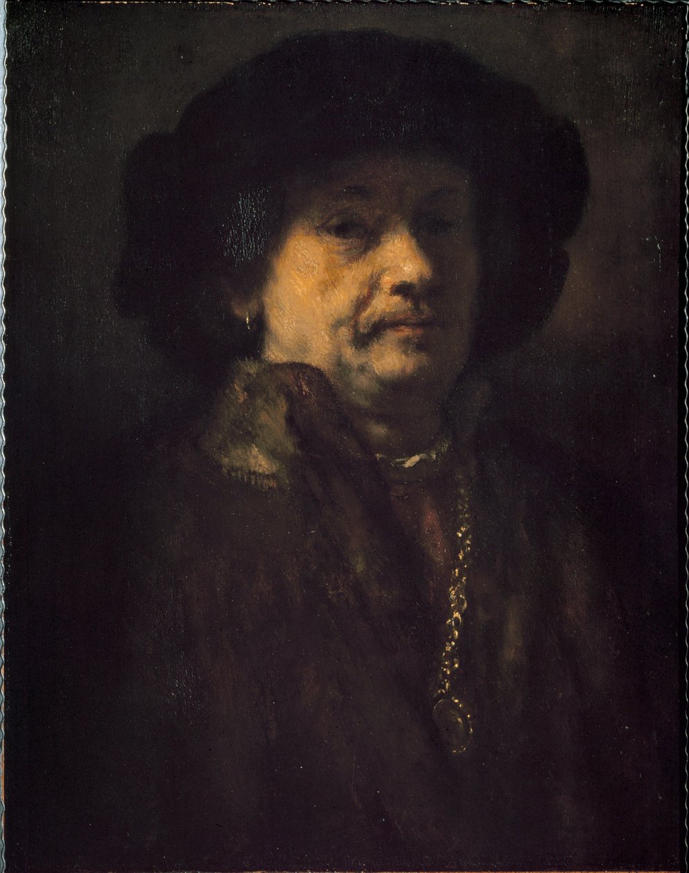 Önarckép fülbevalóval és aranylánccal (Festmény alkotó: Rembrandt van Rijn