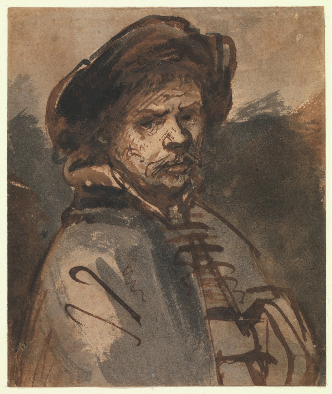 Önarckép, 1635-40 (toll és barna tinta) alkotó: Rembrandt van Rijn