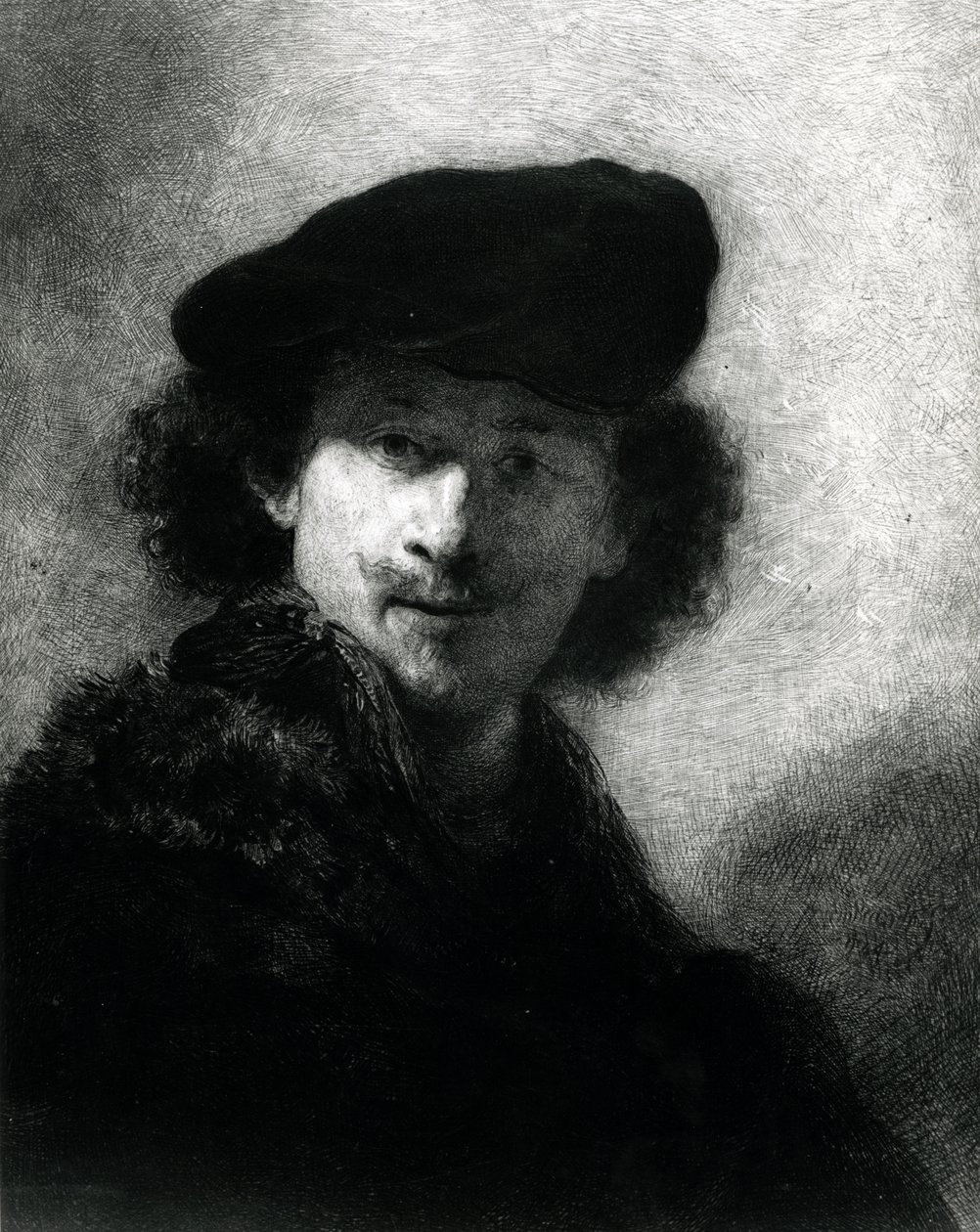 Önarckép bársony sapkával alkotó: Rembrandt van Rijn