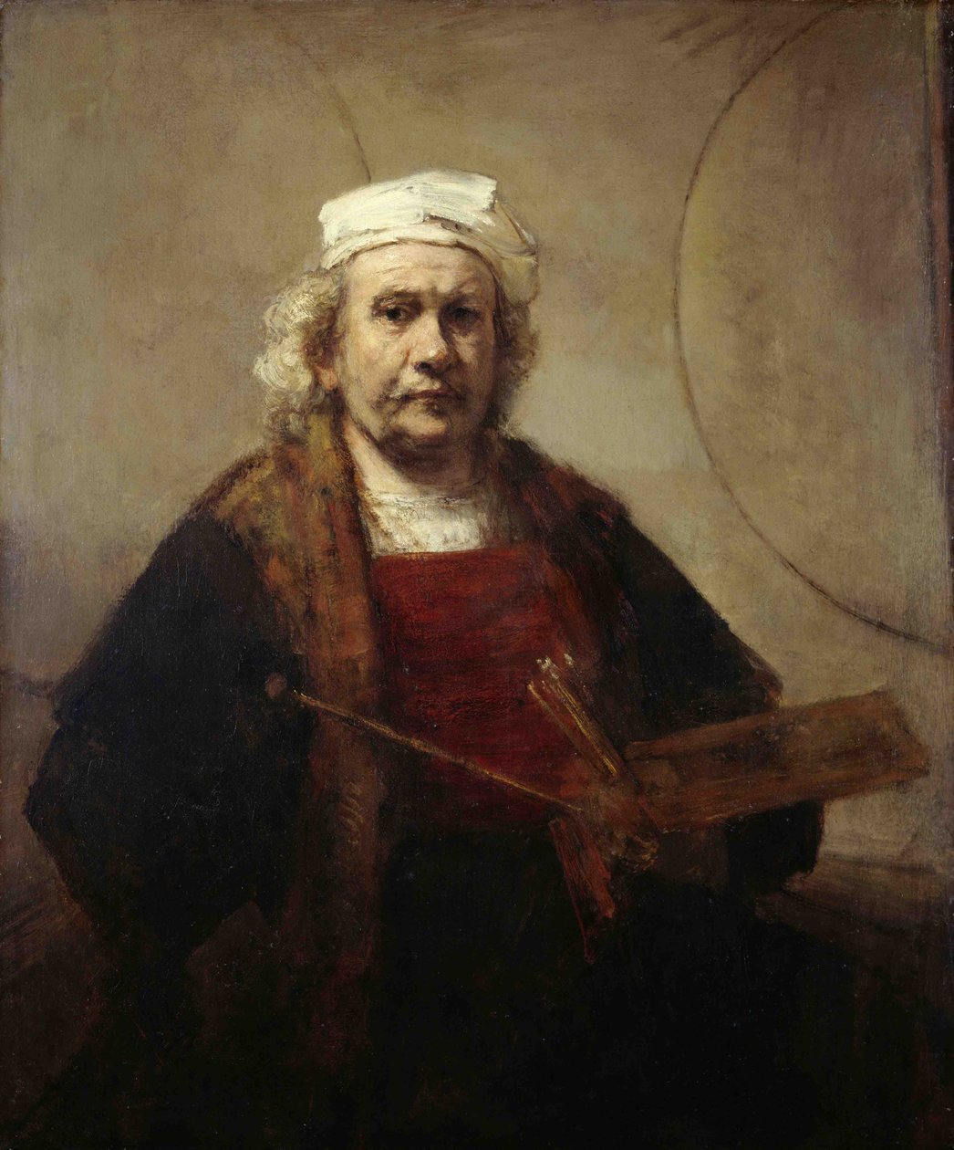 Önarckép két körrel, kb. 1665-1669 alkotó: Rembrandt van Rijn
