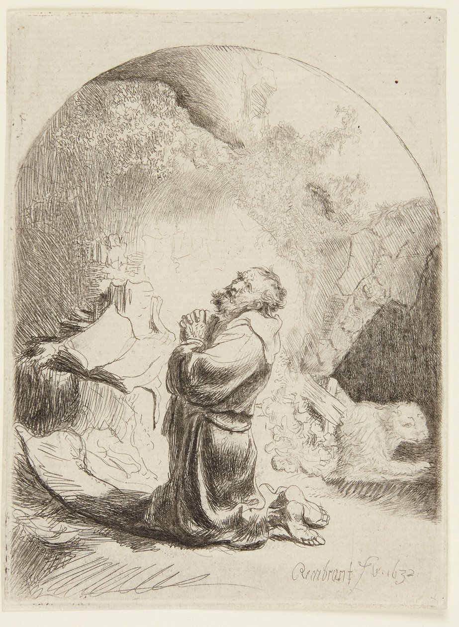 Imádkozó Szent Jeromos alkotó: Rembrandt van Rijn