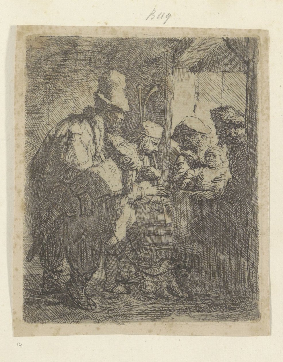 Straatmuzikanten Nyolcvanöt eredeti nyomat gyűjteménye (sorozat címe) alkotó: Rembrandt van Rijn
