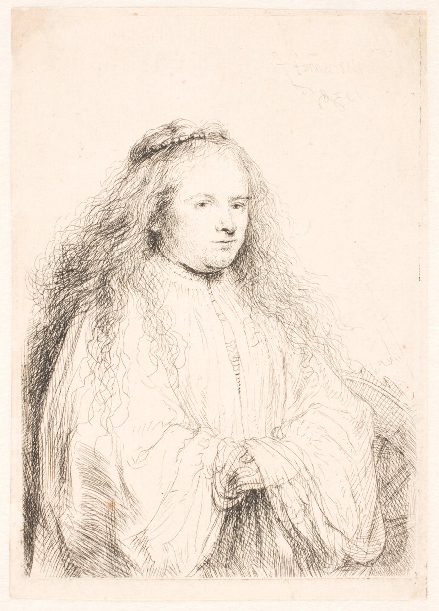 Saskia mint S. Catharine (a "kis zsidó menyasszony") tanulmányozása alkotó: Rembrandt van Rijn