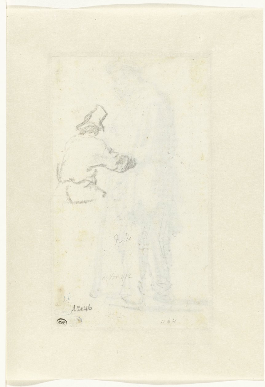 Egy férfi ábrázolása hátulról nézve alkotó: Rembrandt van Rijn