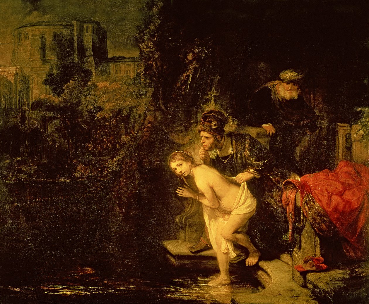 Susanna és az öregek, 1647 (olaj, mahagóni panel) alkotó: Rembrandt van Rijn