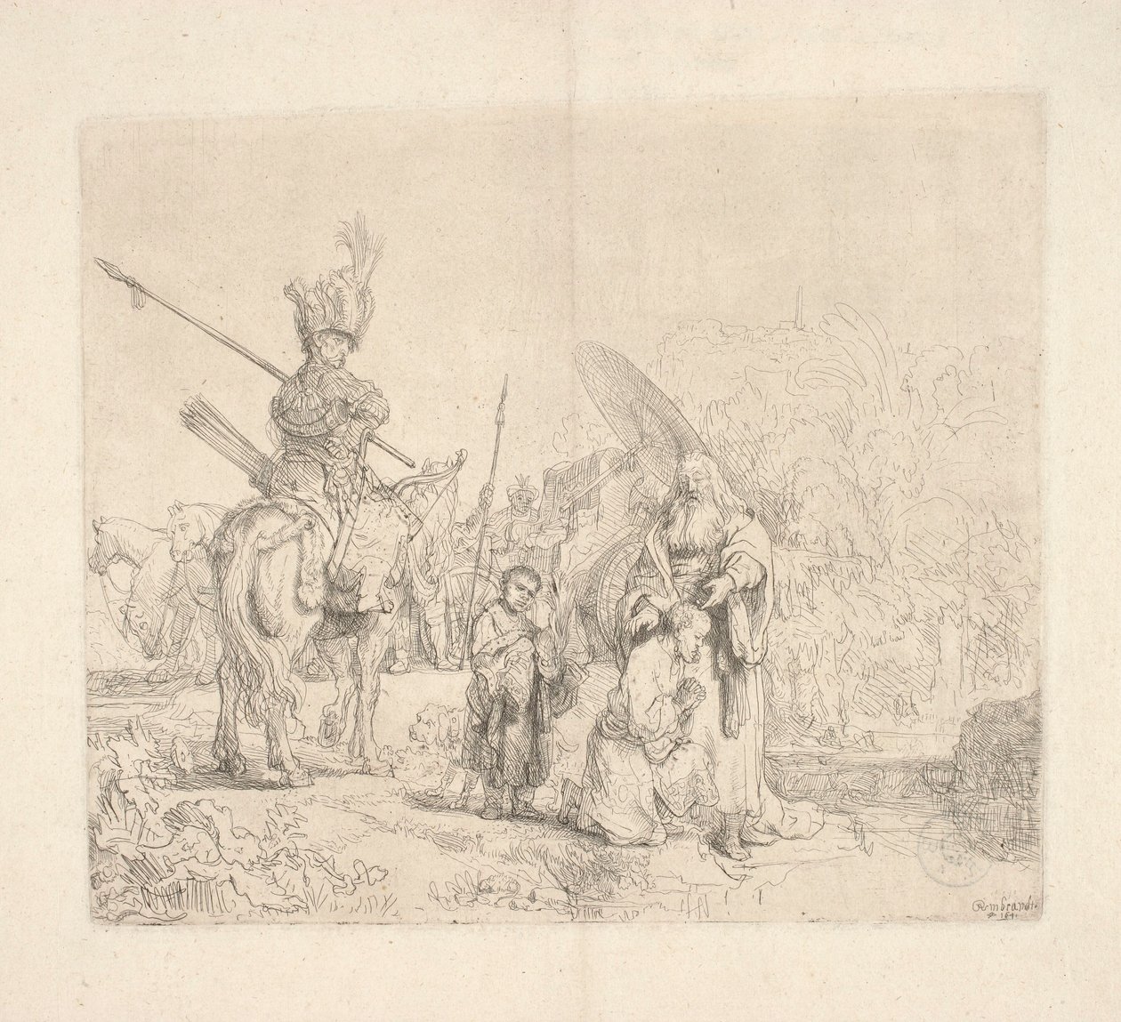 Szent Fülöp diakónus megkereszteli az etióp királynő, Kandaki udvaroncát (az úgynevezett „eunuch keresztelése”) alkotó: Rembrandt van Rijn