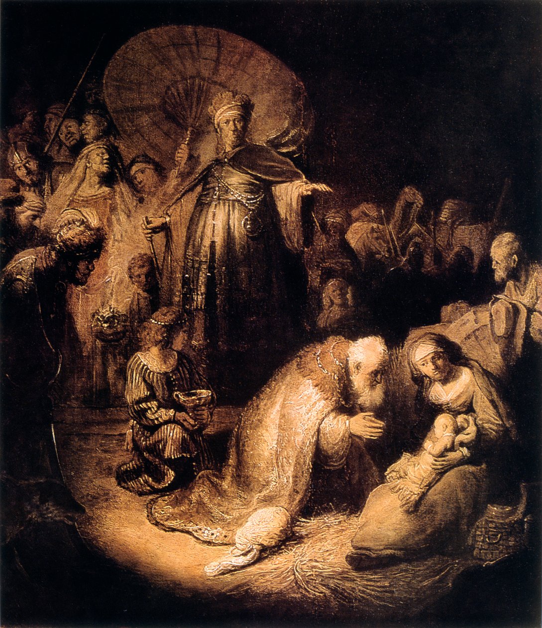 A mágusok imádása, 1632 alkotó: Rembrandt van Rijn