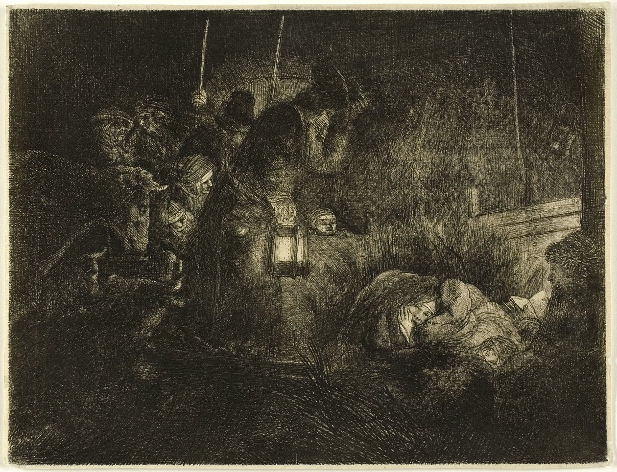 A Pásztorok imádata: Éjszakai darab alkotó: Rembrandt van Rijn