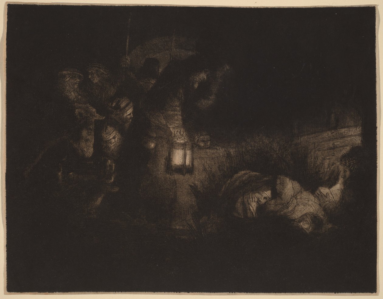 A pásztorok imádása: egy éjszakai jelenet alkotó: Rembrandt van Rijn