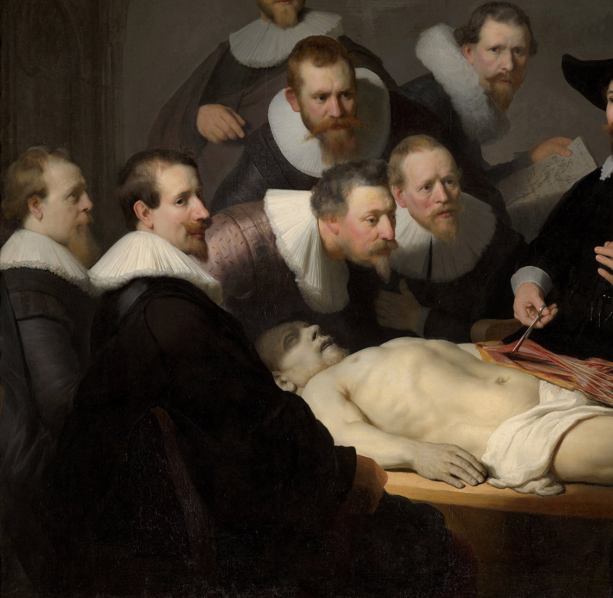 Dr. Nicolaes Tulp anatómiai leckéje, 1632 (7543. részlet) alkotó: Rembrandt van Rijn