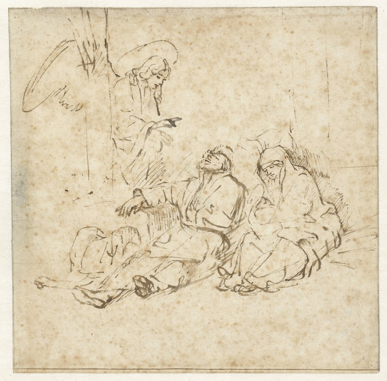 Az angyal, aki álmában megjelent Józsefnek alkotó: Rembrandt van Rijn