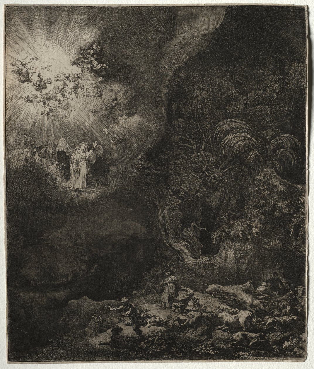 A pásztoroknak megjelenő angyal alkotó: Rembrandt van Rijn