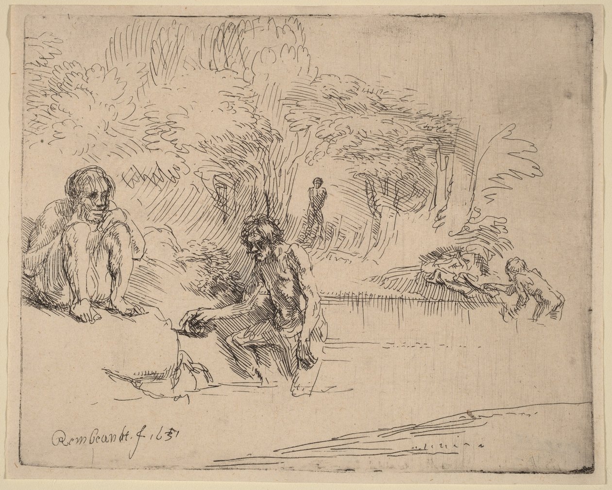 A fürdőzők alkotó: Rembrandt van Rijn