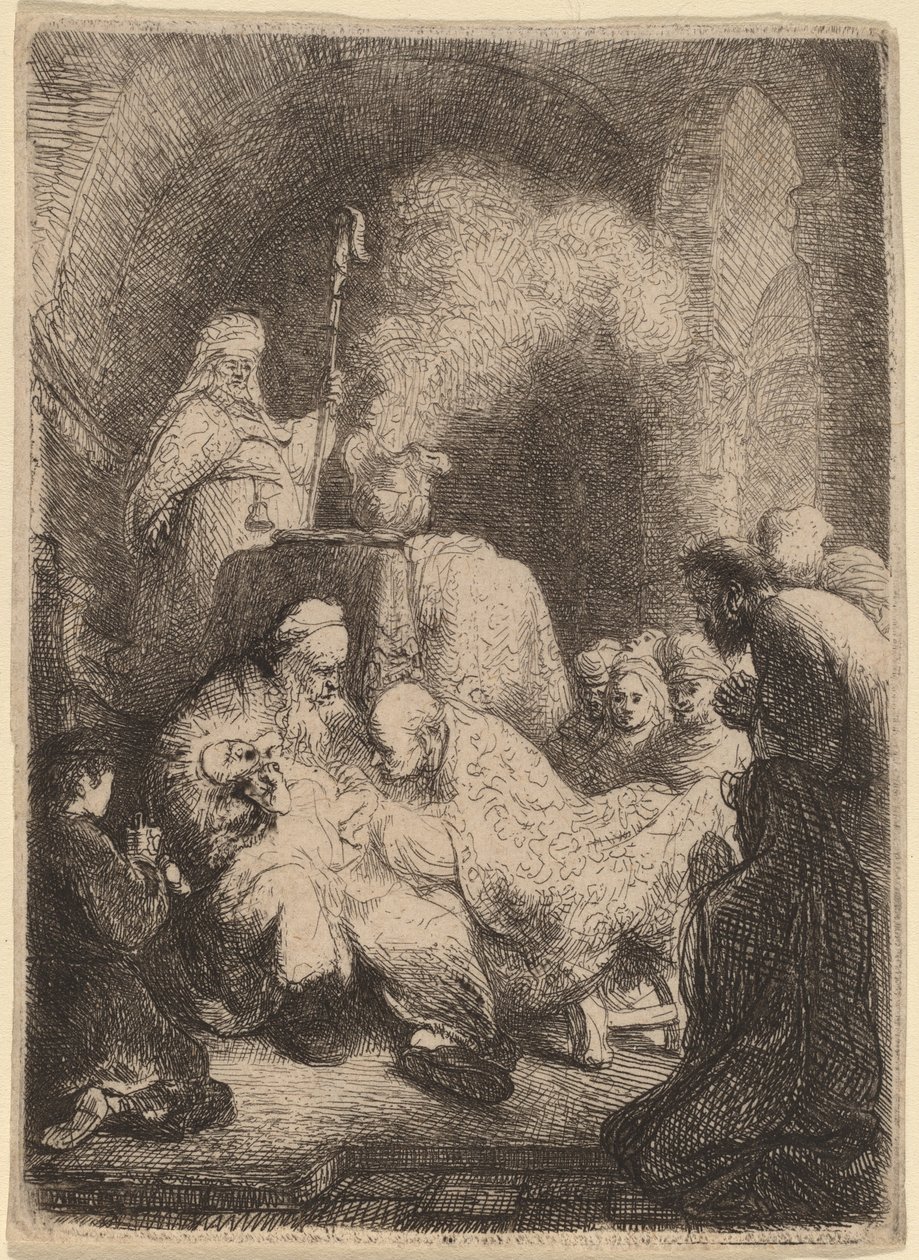 A körülmetélés: kis tányér alkotó: Rembrandt van Rijn