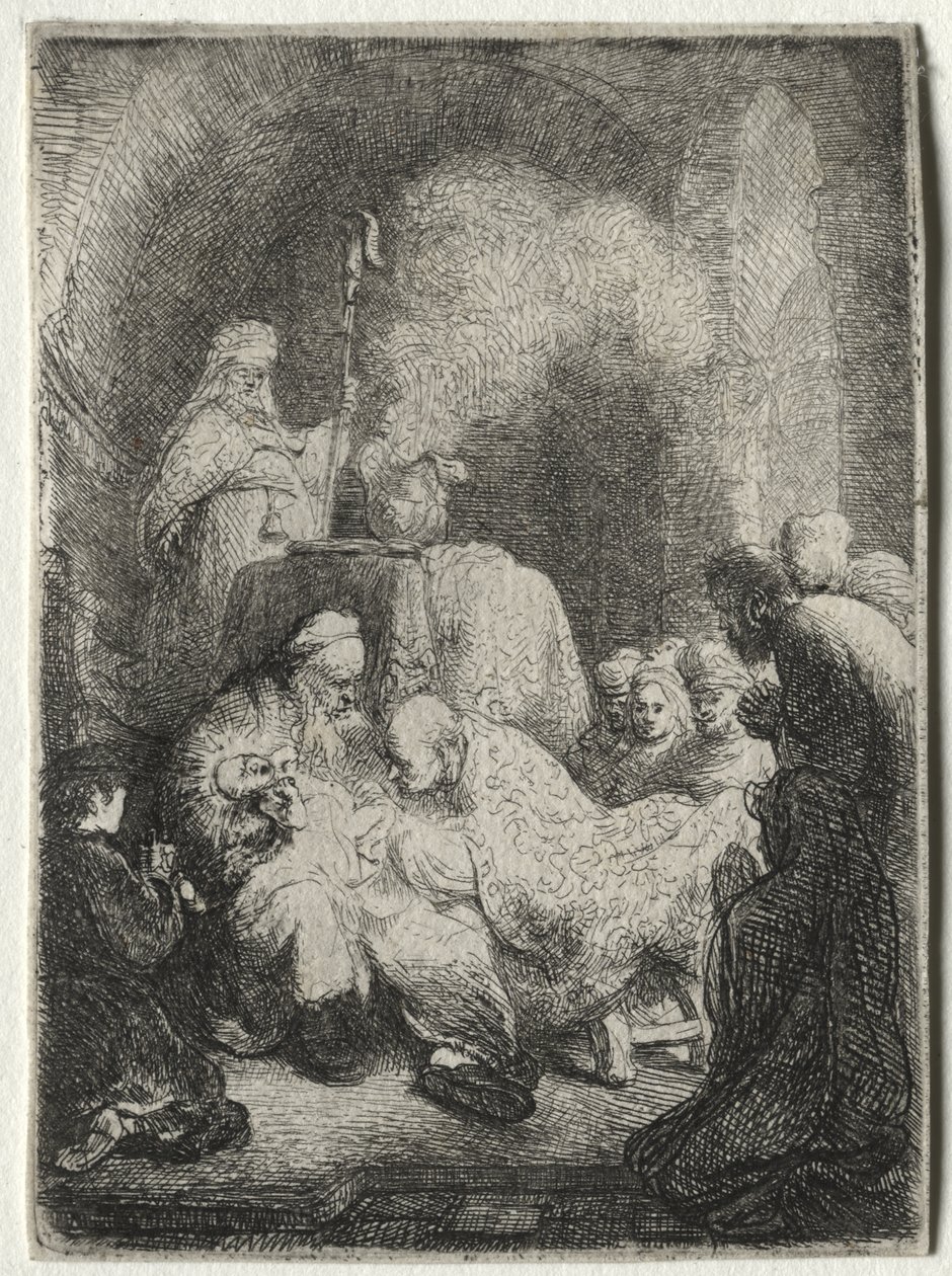 A körülmetélés: kis tányér alkotó: Rembrandt van Rijn