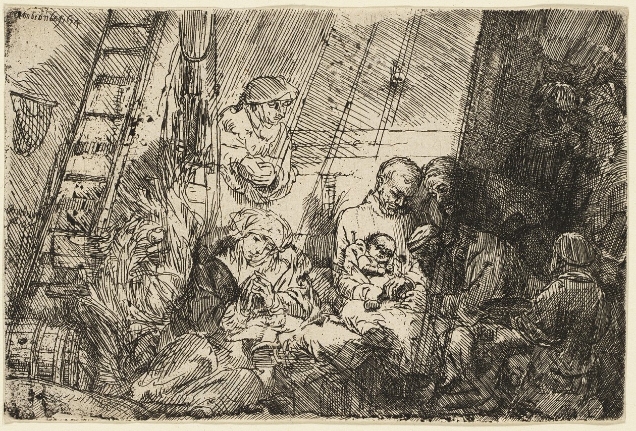 A körülmetélés az istállóban alkotó: Rembrandt van Rijn
