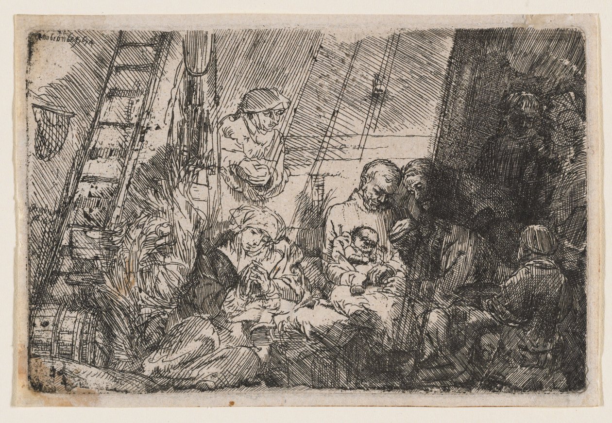 A körülmetélés az istállóban alkotó: Rembrandt van Rijn