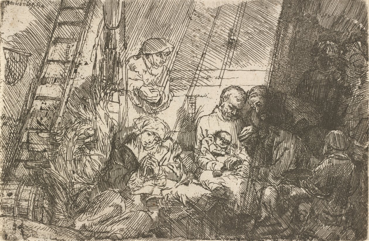 A körülmetélés az istállóban, 1654. alkotó: Rembrandt van Rijn