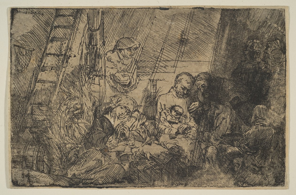 A körülmetélés az istállóban, 1654. alkotó: Rembrandt van Rijn