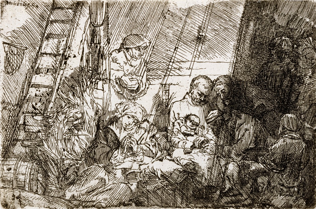 A körülmetélés az istállóban, 1654 alkotó: Rembrandt van Rijn