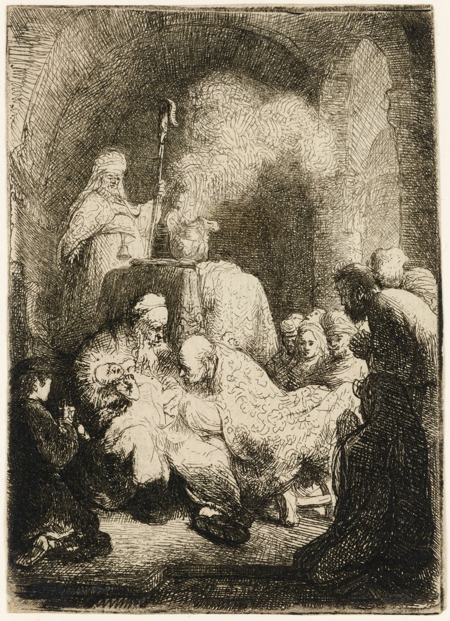 A körülmetélés: kis tányér, 1630. alkotó: Rembrandt van Rijn