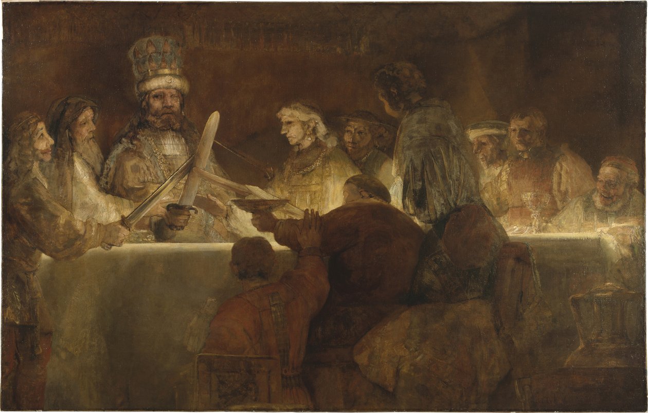 A bataviak összeesküvése Claudius Civilis alatt, 1662 alkotó: Rembrandt van Rijn