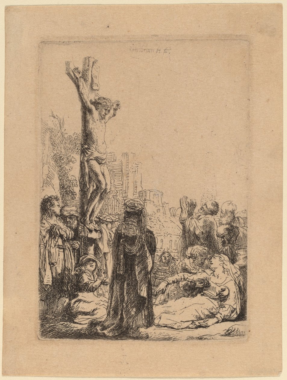 A keresztre feszítés: Kistányér alkotó: Rembrandt van Rijn