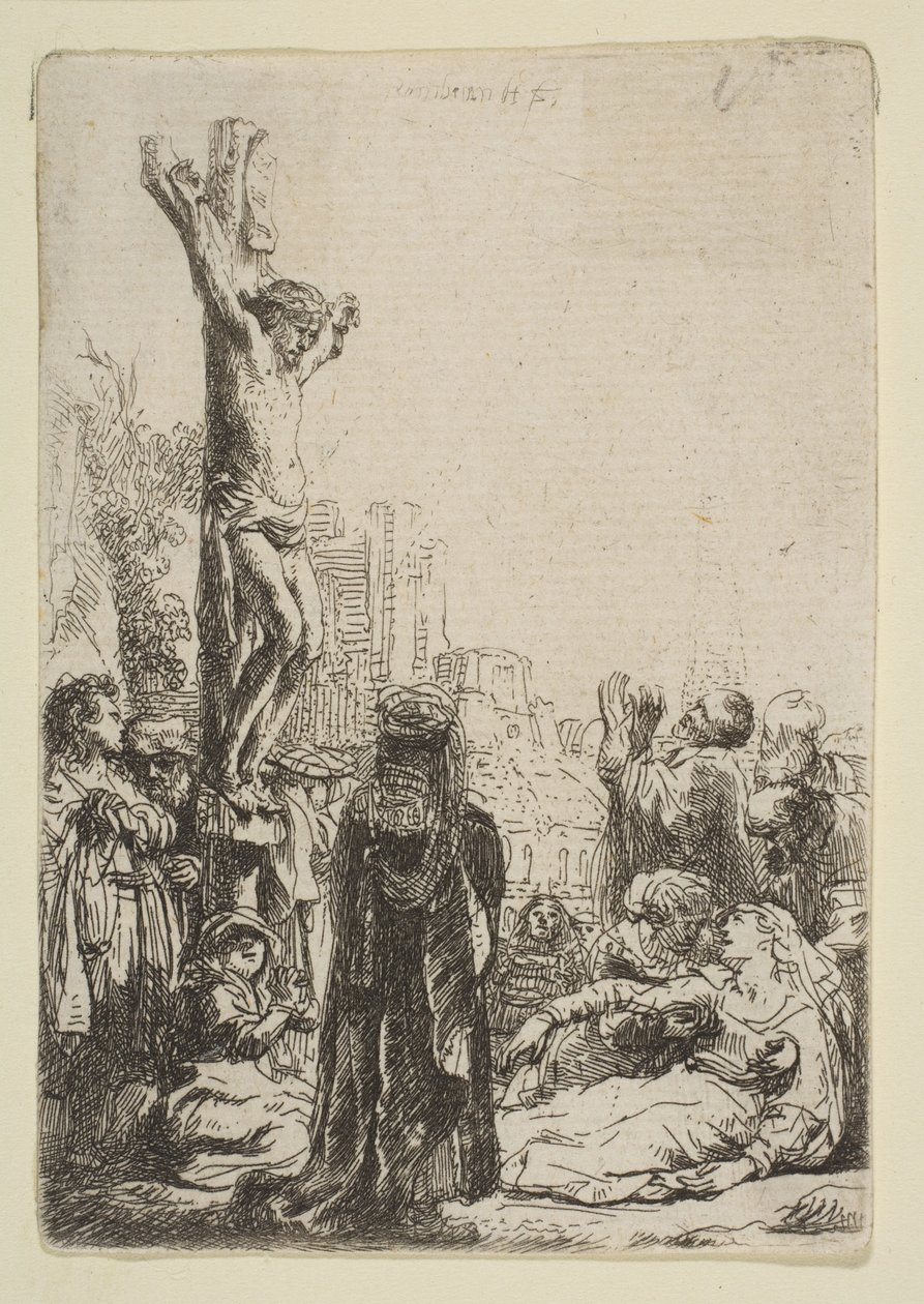 A keresztre feszítés: Kistányér, kb. 1635. alkotó: Rembrandt van Rijn