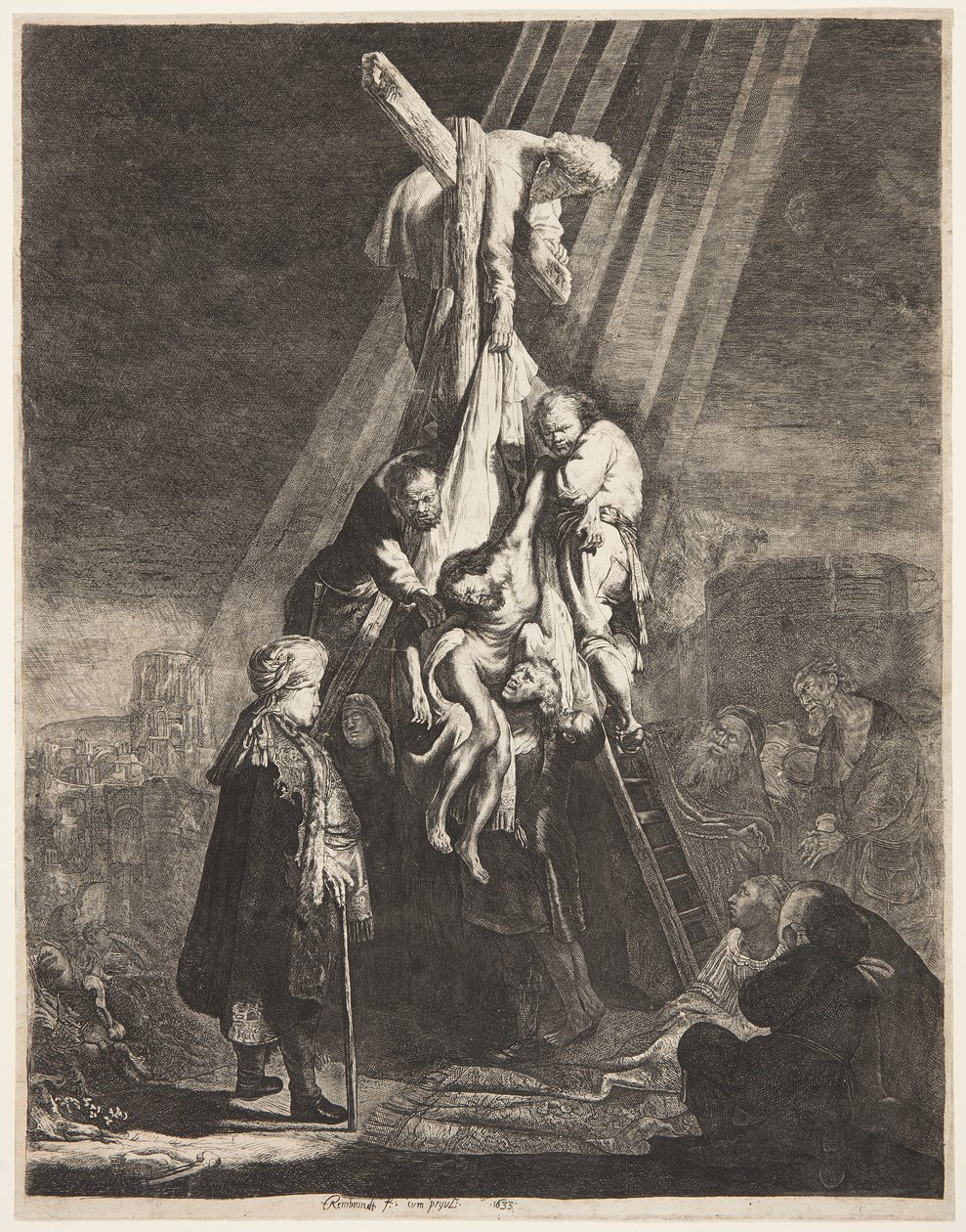 A keresztről való leszállás alkotó: Rembrandt van Rijn