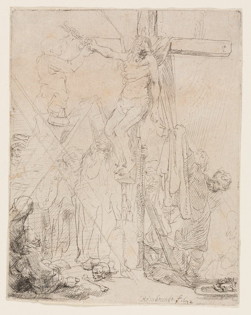 A keresztről való leszállás: Vázlat alkotó: Rembrandt van Rijn