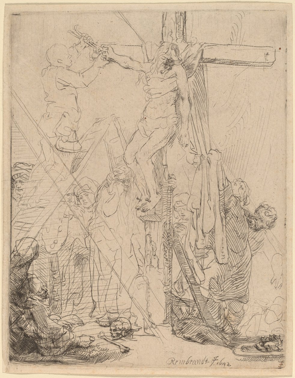 A keresztről való leszállás: vázlat alkotó: Rembrandt van Rijn