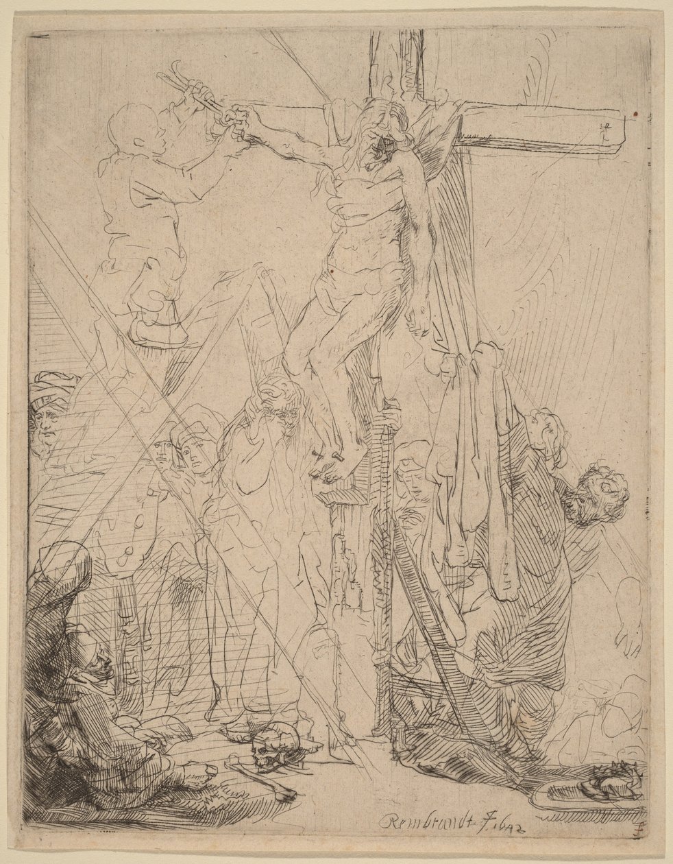 A keresztről való levétel: vázlat alkotó: Rembrandt van Rijn