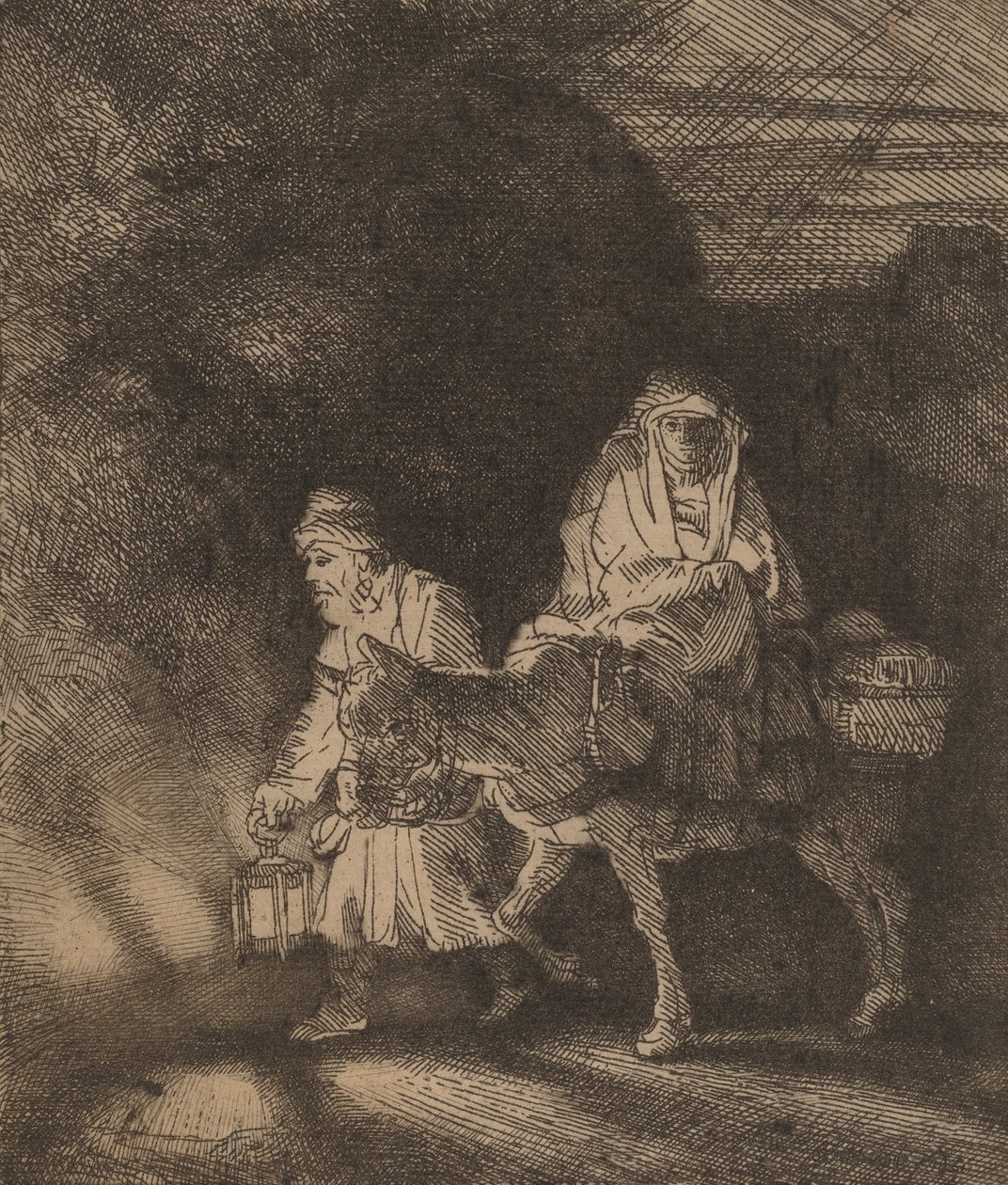Repülés Egyiptomba: éjszakai darab, 1651. alkotó: Rembrandt van Rijn
